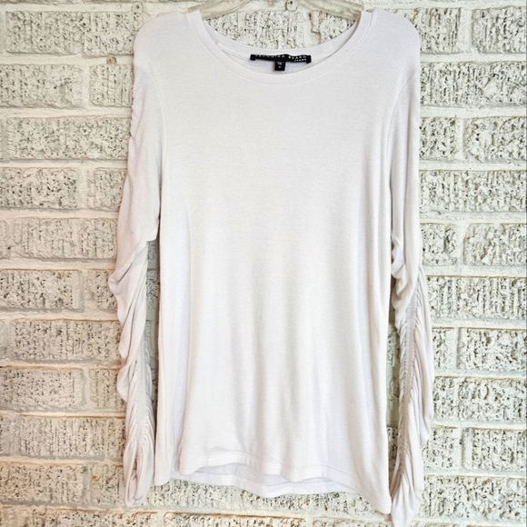 Veronica Beard Jeans Clement Ruched Long Sleeve Top - Picture 2 of 5